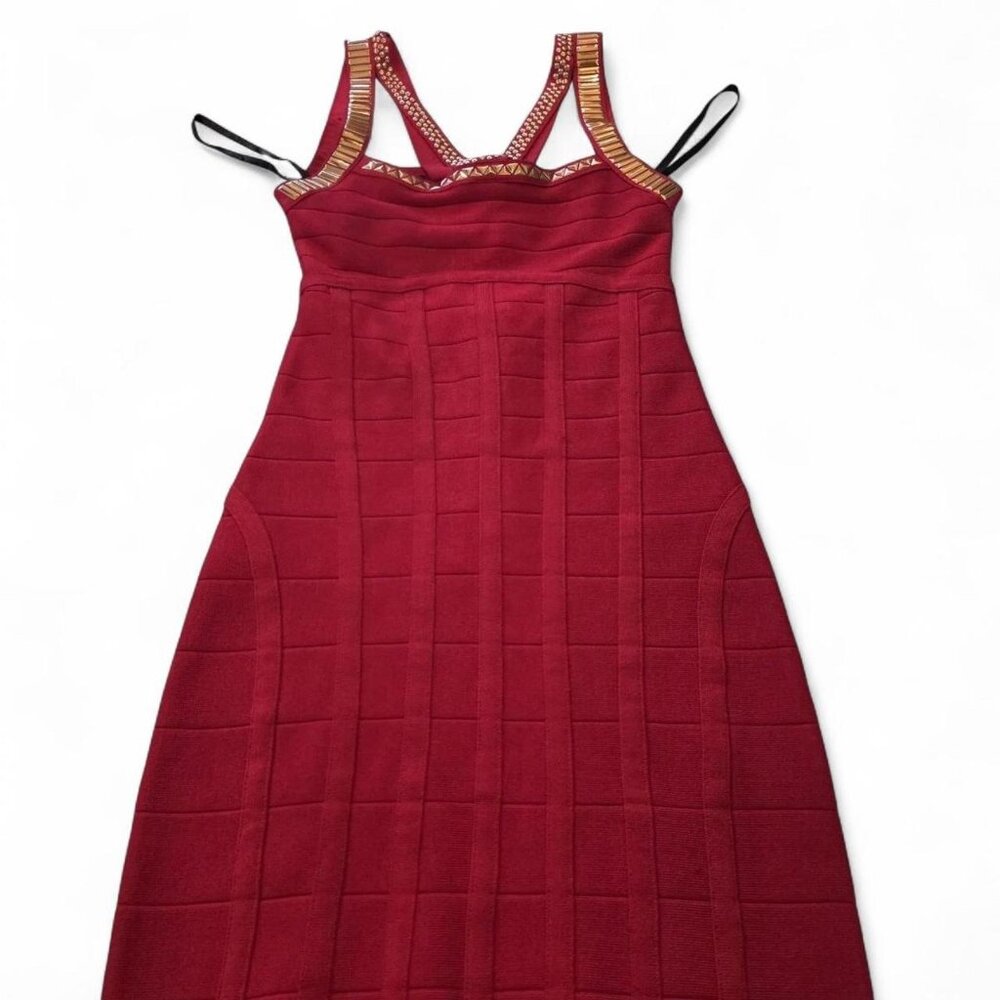 red bebe bandage dress xs